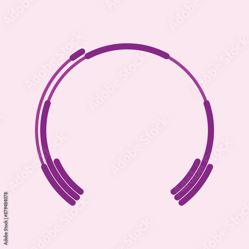 headphones icon vector isolated on pink background