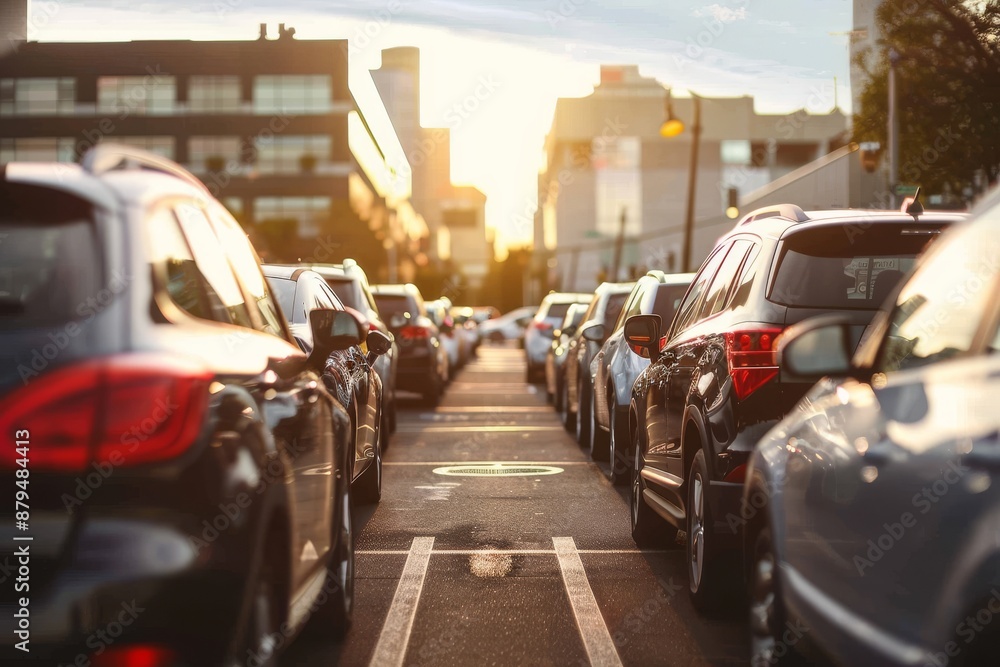 Outdoor car lot, sale, rental services. Insurance-backed. Auto parking, dealership, agent. Automotive industry hub.. Beautiful simple AI generated image in 4K, unique.