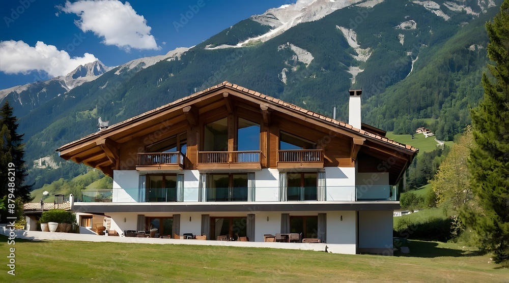 Exterior Villa With Large Windows Exterior Villa With Large Windows