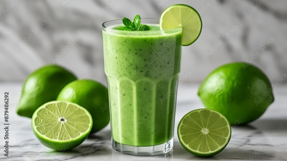 Fototapeta premium Refreshing Green Smoothie with a Twist