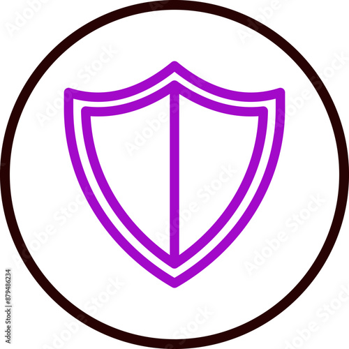 Shield Vector Line Purple Circle Black
