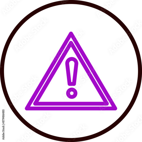 Warning Vector Line Purple Circle Black