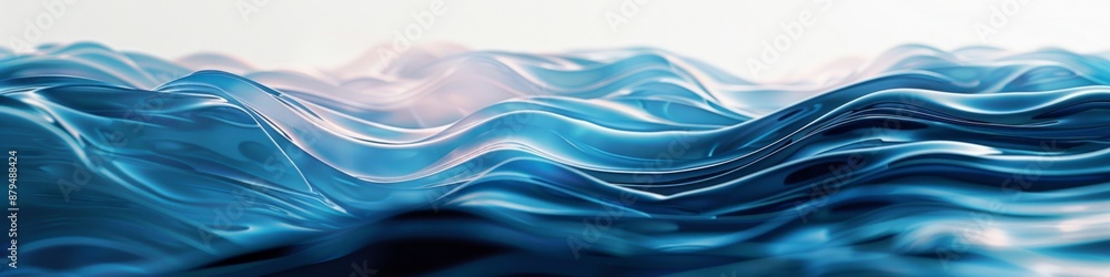 Fototapeta premium Abstract Waves and Ocean Paradise: Curved Artistic Nature Landscape, Perfect for Mobile and Computer Wallpapers, Featuring Beautiful Seasonal Changes, High-Resolution AI-Generated Scenic Art