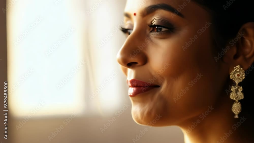 Portrait of Smiling Woman with Warm Tones Portrait of Smiling Woman with Warm Tones