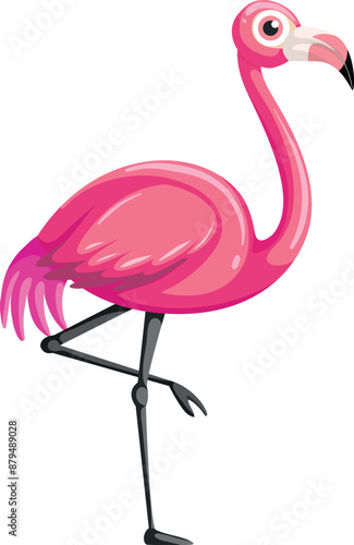 High-quality pink flamingo vector illustration in EPS format. Perfect for posters, t-shirts, wall art, and educational materials. Vibrant colors and intricate details make it a standout addition to an