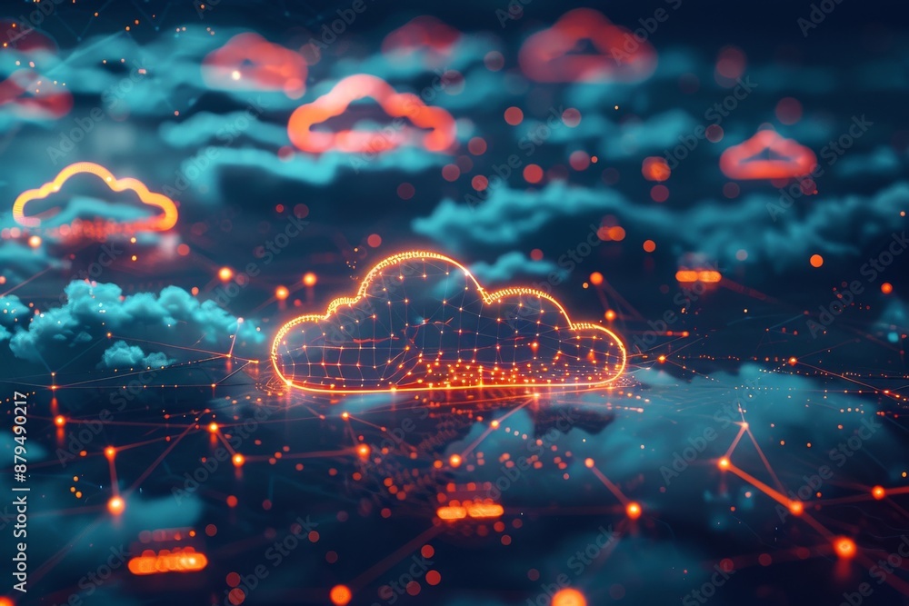 Modern Design Futuristic Cloud Computing Network - Connected Devices and Data - Trendy and Aesthetic Visual Technology Background . Beautiful simple AI generated image in 4K, unique. Modern Design Futuristic Cloud Computing Network - Connected Devices and Data - Trendy and Aesthetic Visual Technology Background . Beautiful simple AI generated image in 4K, unique.