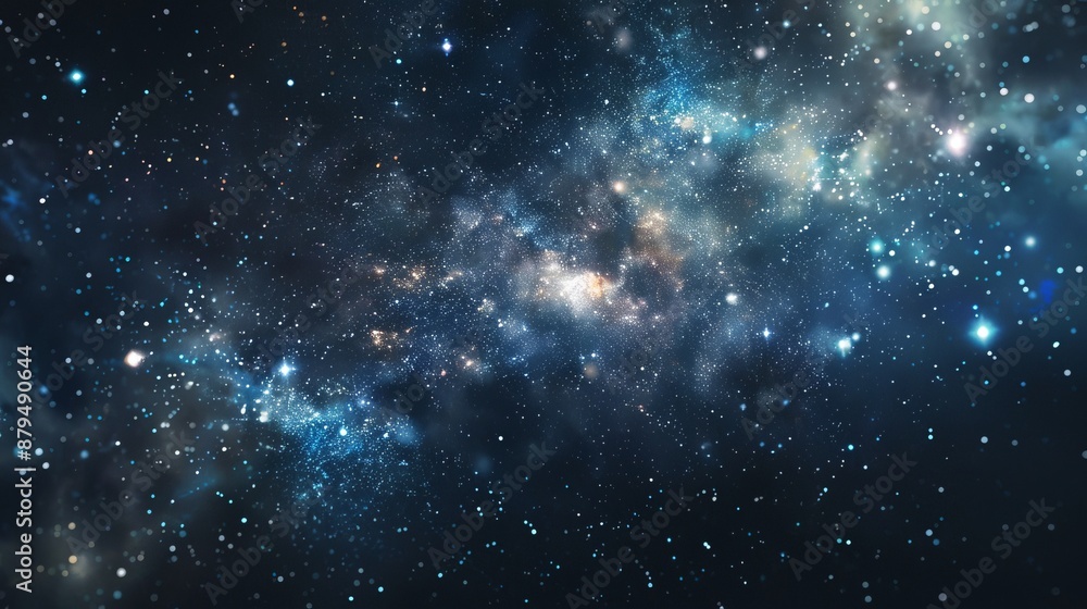 High-resolution image capturing the expanse of a galaxy with bright stars and ethereal milky clouds, showcasing the cosmic beauty of the universe in hues of blue and white. High-resolution image capturing the expanse of a galaxy with bright stars and ethereal milky clouds, showcasing the cosmic beauty of the universe in hues of blue and white.