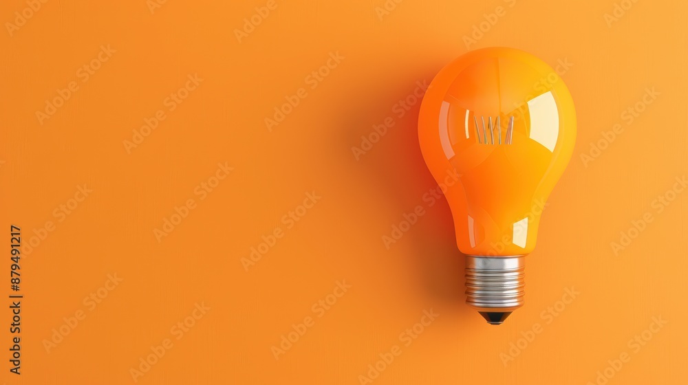 An abstract composition featuring an orange lightbulb on a plain background, with space for adding text or graphics. The image conveys concepts of creativity and bright ideas. An abstract composition featuring an orange lightbulb on a plain background, with space for adding text or graphics. The image conveys concepts of creativity and bright ideas.