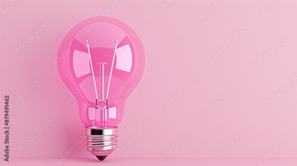 A creative and minimalist image of a pink lightbulb, symbolizing ideas and innovation, with plenty of copy space for adding text or graphics. The soft glow of the lightbulb adds a warm and inviting A creative and minimalist image of a pink lightbulb, symbolizing ideas and innovation, with plenty of copy space for adding text or graphics. The soft glow of the lightbulb adds a warm and inviting
