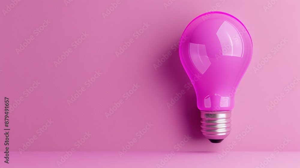 A minimalist concept of a purple lightbulb, symbolizing ideas and innovation, with plenty of copy space for customization. The clean and simple design is perfect for modern projects. A minimalist concept of a purple lightbulb, symbolizing ideas and innovation, with plenty of copy space for customization. The clean and simple design is perfect for modern projects.
