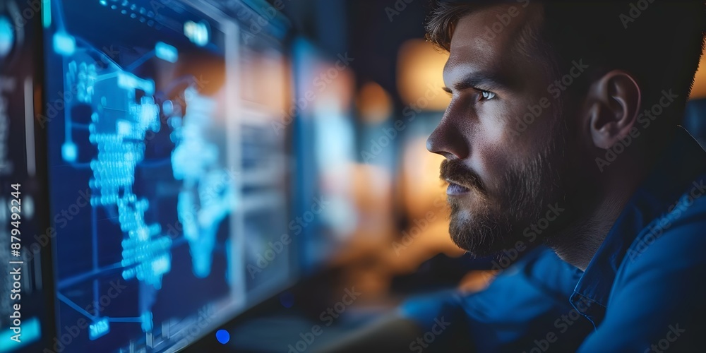 Monitoring Network Traffic Security Alerts and Firewall Status for Cybersecurity Threats. Concept Network Security, Traffic Monitoring, Firewall Status, Cyber Threats, Alert System Monitoring Network Traffic Security Alerts and Firewall Status for Cybersecurity Threats. Concept Network Security, Traffic Monitoring, Firewall Status, Cyber Threats, Alert System