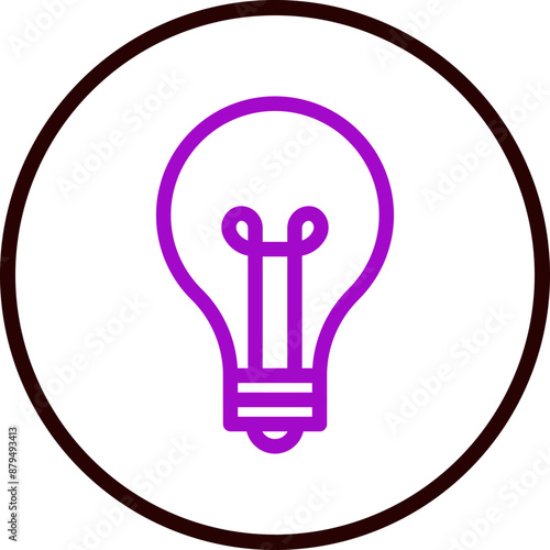 lightbulb Vector Line Purple Circle Black