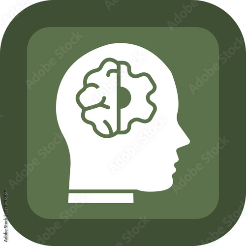 Deep Learning Glyph Green Box Icon