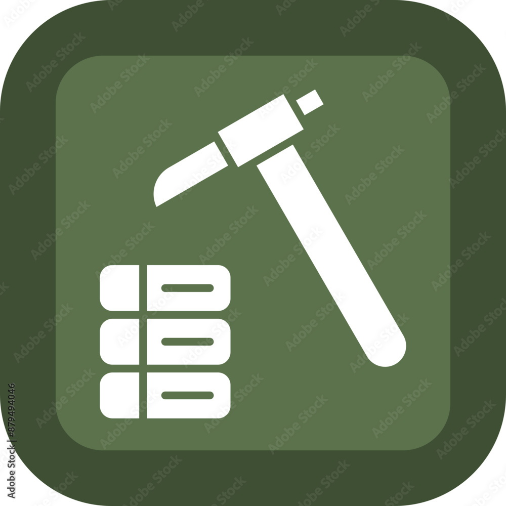 Data Mining Glyph Green Box Icon Data Mining Glyph Green Box Icon