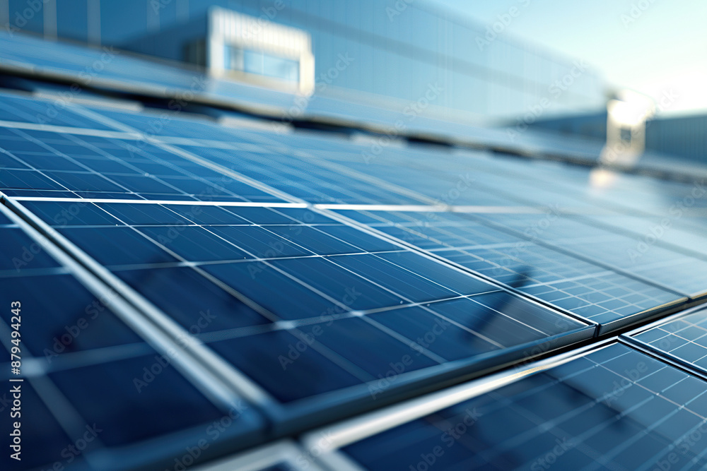 Generative ai on theme of solar cell panels in a photovoltaic power plant, eco renewable power Generative ai on theme of solar cell panels in a photovoltaic power plant, eco renewable power