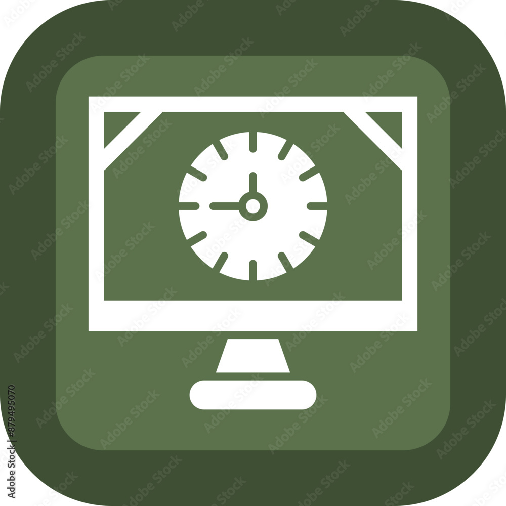 Web Performance Glyph Green Box Icon Web Performance Glyph Green Box Icon