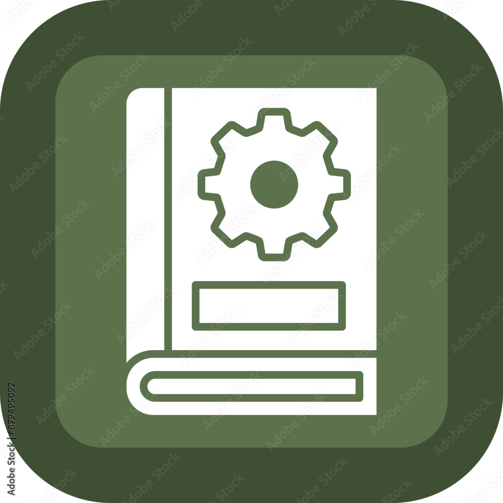 Handbook Glyph Green Box Icon Handbook Glyph Green Box Icon