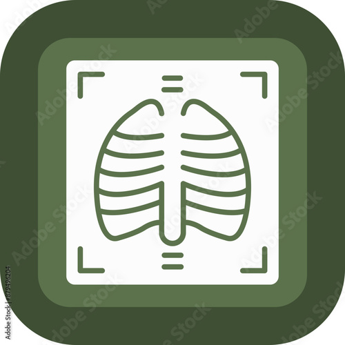 X Ray Glyph Green Box Icon