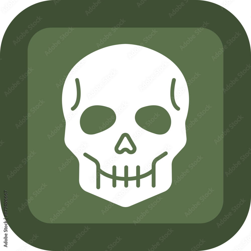Fototapeta premium Skull Glyph Green Box Icon