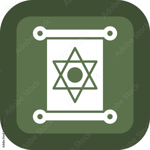 Jewish Glyph Green Box Icon