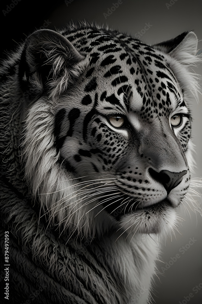 Obraz premium white tiger portrait, ai generated