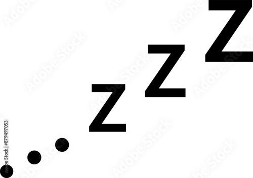 zzz, 睡眠、居眠りを表すアイコン、装飾