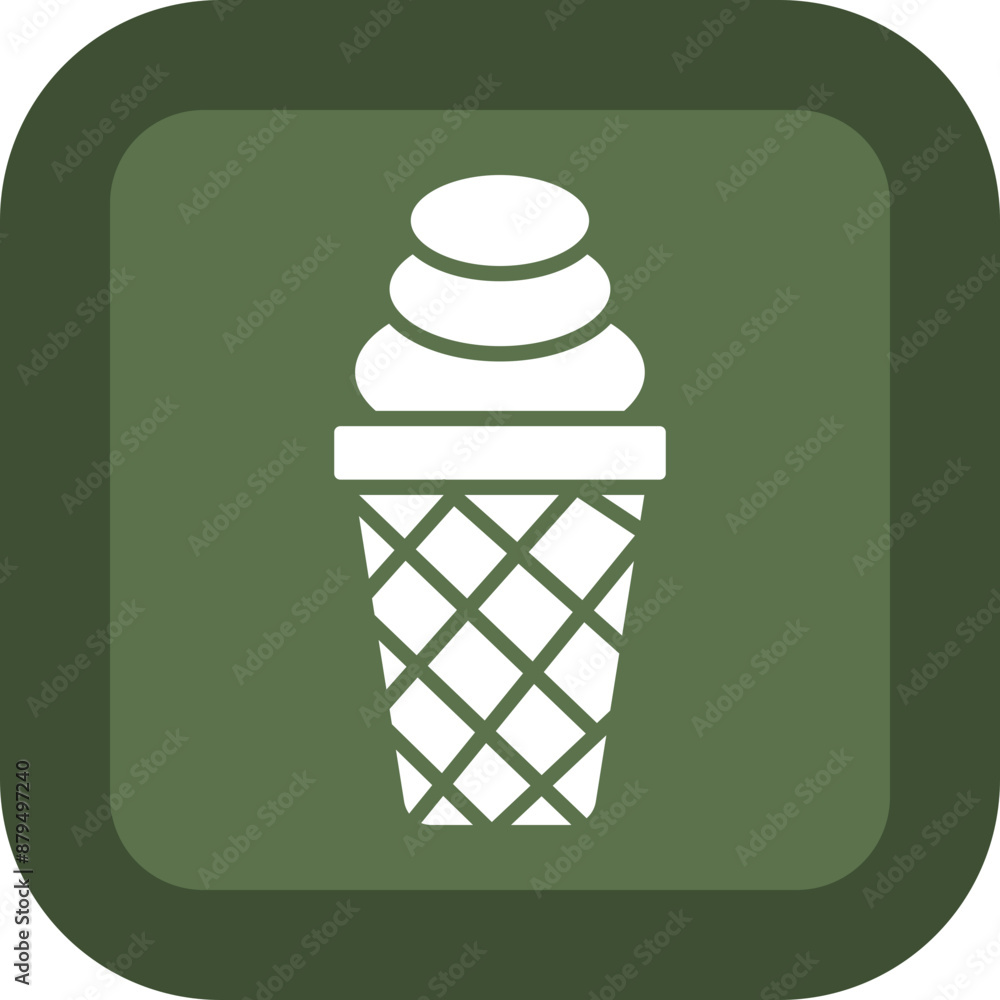 Ice Cream Cone Glyph Green Box Icon Ice Cream Cone Glyph Green Box Icon