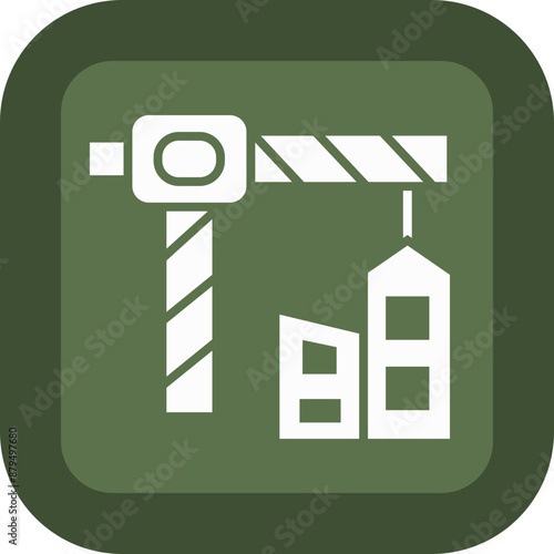 Construction Glyph Green Box Icon