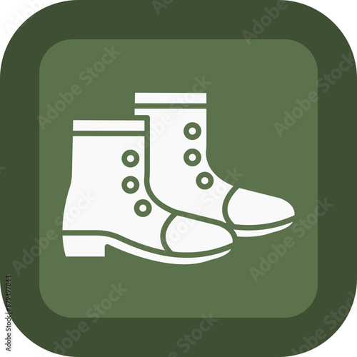 Boot Glyph Green Box Icon