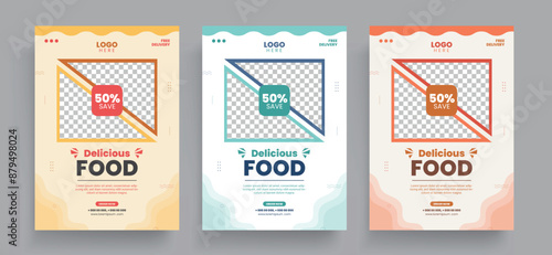 Food Flyer Template design, restaurant food flyer, fast food template vector illustration.	