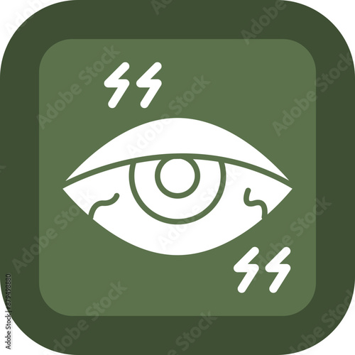 Painful Eye Glyph Green Box Icon