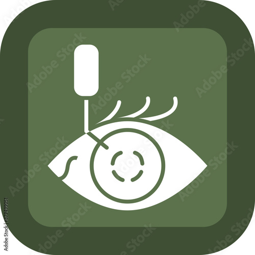 Cataract Glyph Green Box Icon