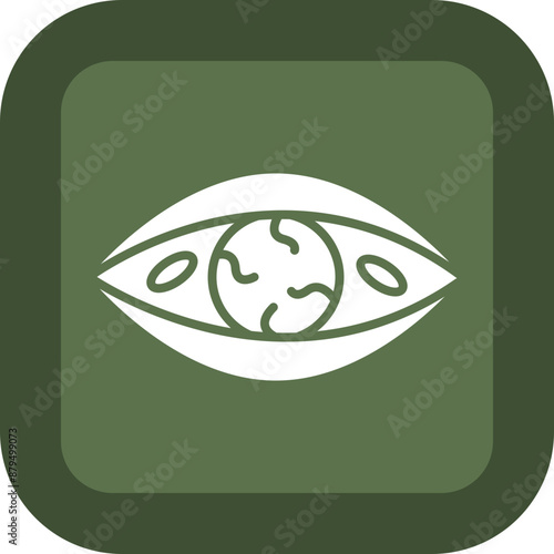 Eye Infection Glyph Green Box Icon