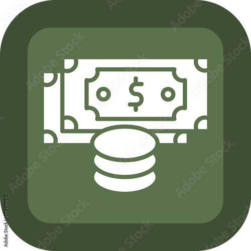 Income Glyph Green Box Icon