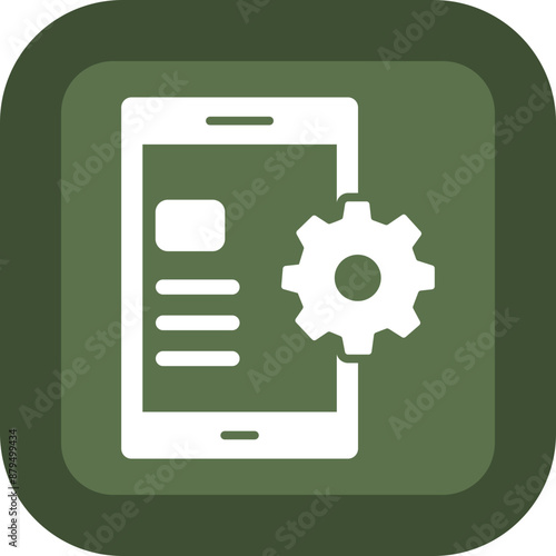 Mobile Marketing Glyph Green Box Icon