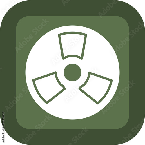 Radiation Glyph Green Box Icon
