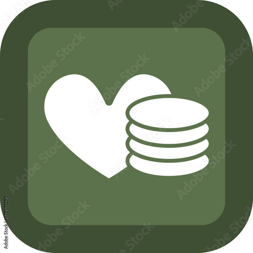 Donations Glyph Green Box Icon