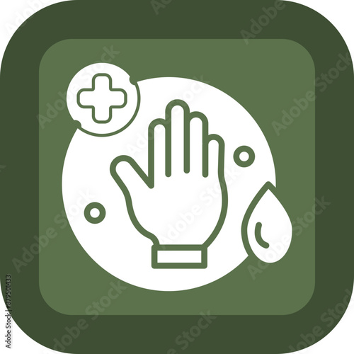 Sanitation Glyph Green Box Icon