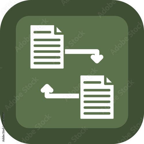 Files Exchange Glyph Green Box Icon
