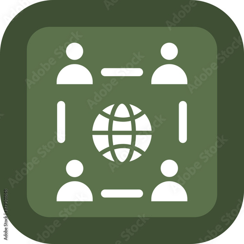 Remote Job Glyph Green Box Icon