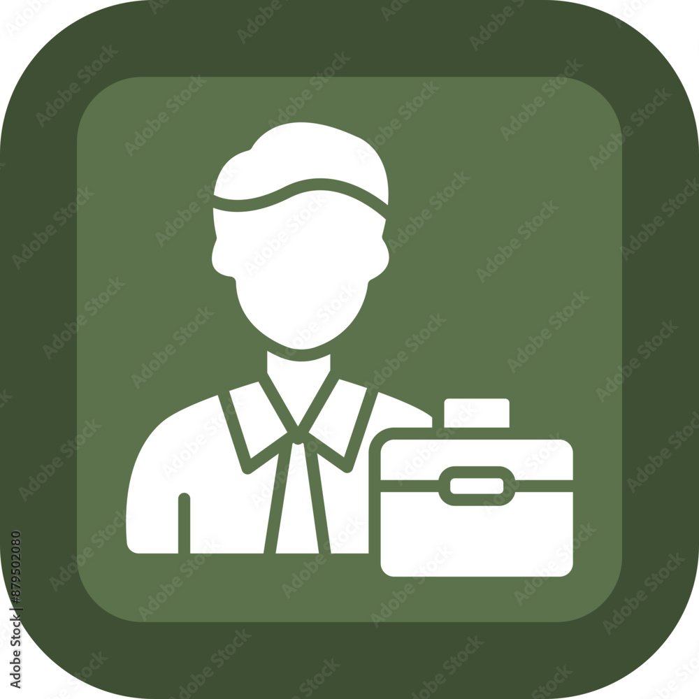 Businessman Glyph Green Box Icon Businessman Glyph Green Box Icon