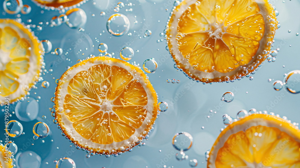 sliced orange slices in sparkling water sliced orange slices in sparkling water
