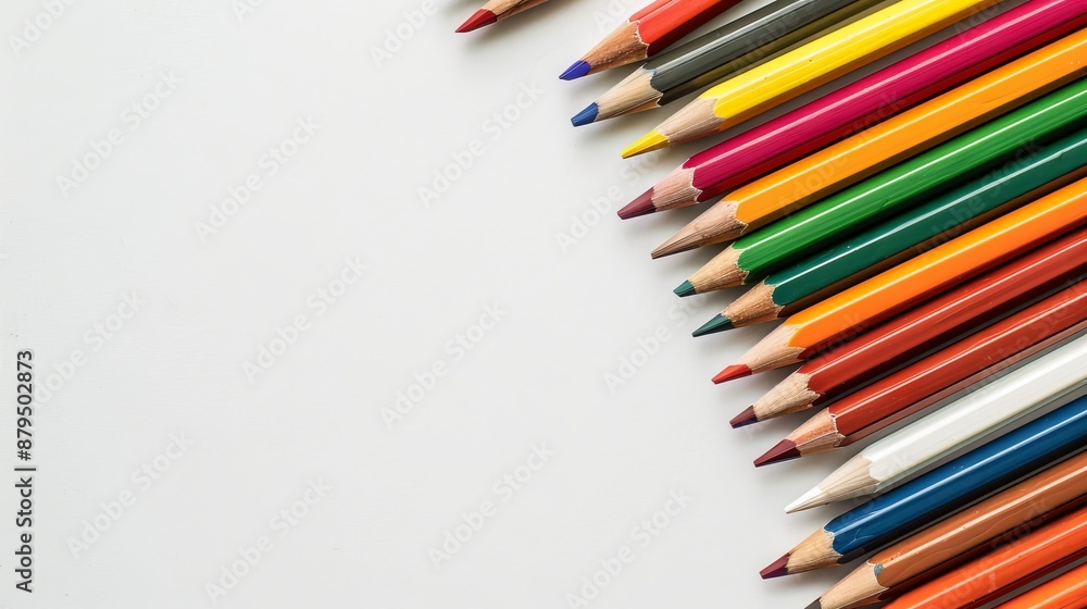 Colorful pencils on isolated background, Back to school concept Colorful pencils on isolated background, Back to school concept
