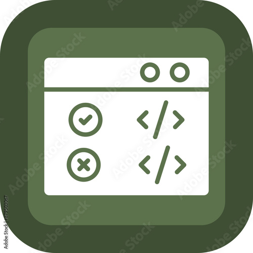 Correction Glyph Green Box Icon
