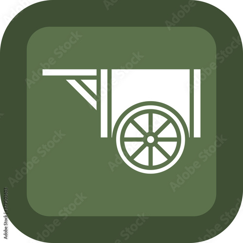 Wood Cart Glyph Green Box Icon