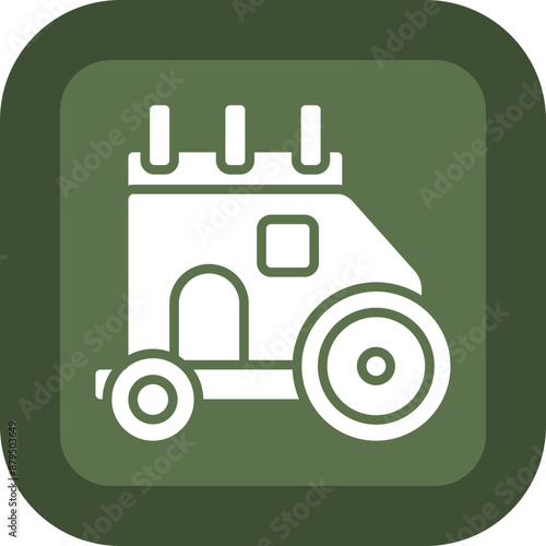 Caravan Glyph Green Box Icon