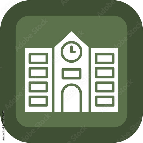 Department Glyph Green Box Icon