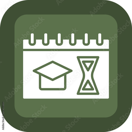 Gap Year Glyph Green Box Icon