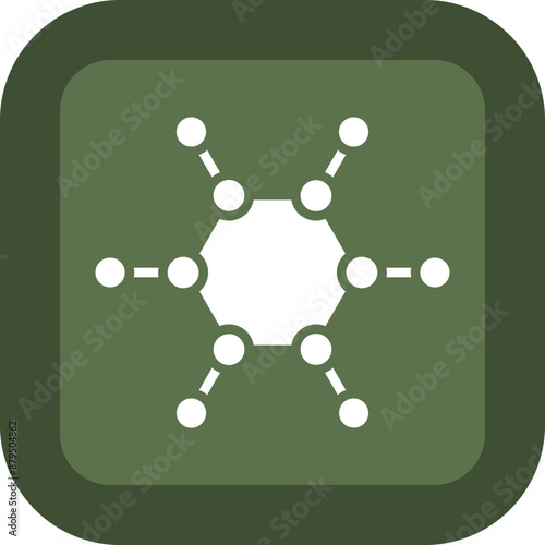 Hydrocarbon Glyph Green Box Icon