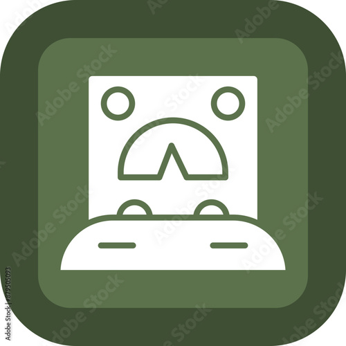 Galvanometer Glyph Green Box Icon photo